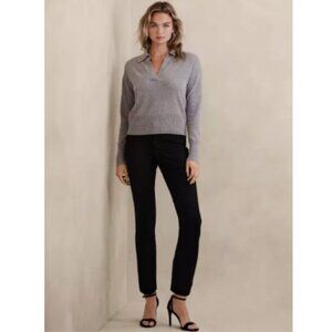 Banana Republic Black SLOAN Slim Mid Rise Stretch Pants Size 2 PETITE #989963